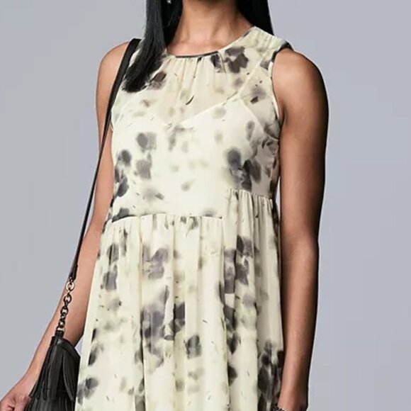 SIMPLY Vera Vera Wang Shirred Waist Midi Dress Camo - Picture 2 of 7